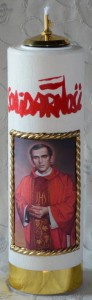 Solidarność Jerzy Popiełuszko świeca olejowa 30/10cm, D-85