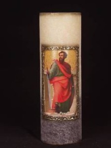 Św.Paweł, olejowa świeca 30cm/8cm, D-12
